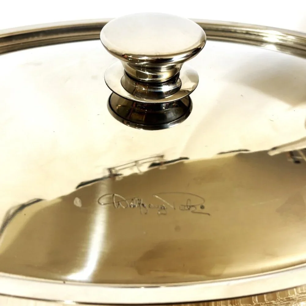 * Wolfgang Puck Bistro Elite Oval Casserole Pan w/Lid Stainless Steel 13” EUC